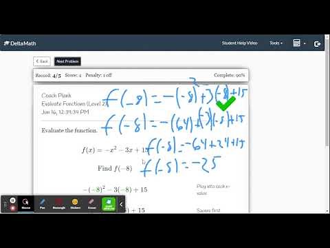 DeltaMath: Evaluate Functions (Level 2)