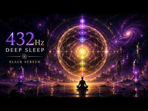432Hz Chakra Healing Frequencies • Deep Sleep • All 7 Chakras • Relax Mind & Body • Black Screen