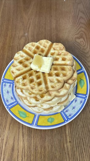 First time making waffel at home😁 Ingredients:- - 1 cup Flour - 2 tbsp Sugar - 1/2 tbsp Baking powder - 1/4 tsp Salt - 1 Egg - 1/2 tsp Vanilla - 1 cup Milk - 1/4 cup Oil/ Butter