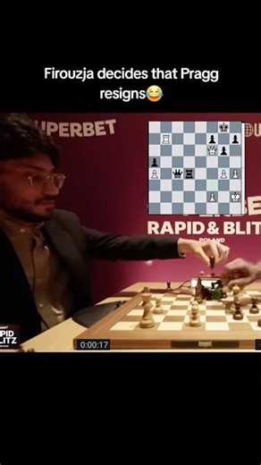 Firouzja DECIDES when Pragg resigns 💀♟️ #chess #firouzja #pragg #praggnanandhaa #chessshorts