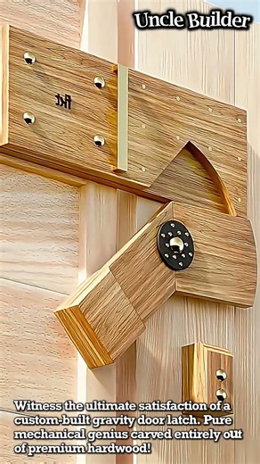 The Most Satisfying Wooden Latch Ever Made! #heavyequipment #woodworking #diy #satisfying