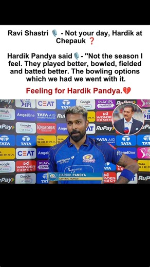 Ravi Shastri Questions Hardik | Pandya’s Emotional Statement After Loss