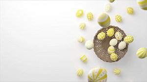 Beautiful Easter background with colorful Easter eggs. 3d animation