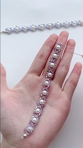 DIY Blue Crystal Pearl Beaded Bracelet Tutorial | Beginner Friendly Beading