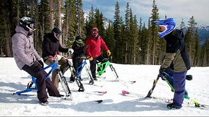Investors Dhani Jones and Jeremy Bloom skip the Ski Bike lesson
