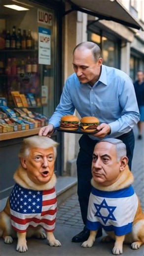 Trump burger like 🍔🔥 Putin and Netanyaho #shorts #trump #putin #politicalparody