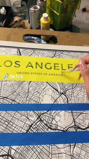 painting over a map for mi friend😛 (inspo from pintrest) #painting #crafts #art