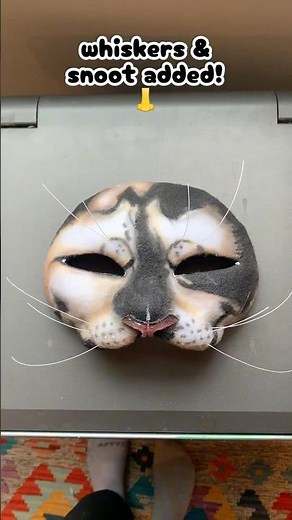 Making a cat therian mask! #therian #therianthropy #furry #quadrobics #funny #theriangear #catmask