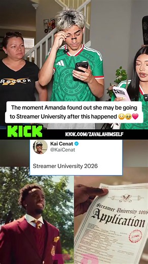 The moment Amanda found out she may be going to Streamer University after this happened 😳🥹❤️ #amandasoliss #zavala #streameruniversity #trending #fyp