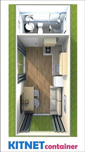 TOP 10 KITNET CONTAINER MOBILIADA Plantas Baixas #Shorts