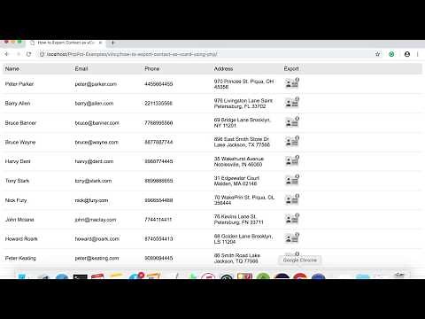 How to Export Contact as vCard using PHP