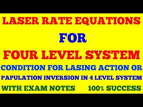 FOUR LEVEL LASER SYSTEM | RATE EQUATIONS FOR FOUR LEVEL LASER SYSTEM | LASER PHYSICS | EXAM NOTES `