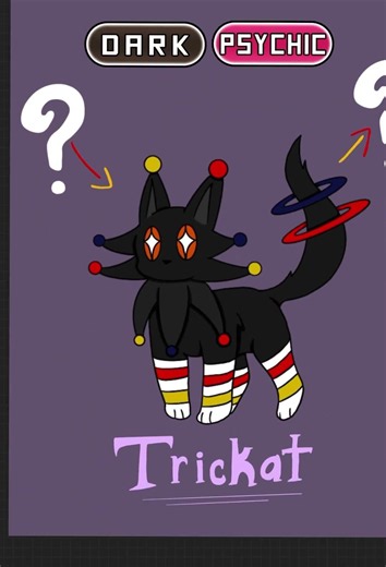 Trickat the dark psychic Pokémon #art #originacharacter #cat #pokemon