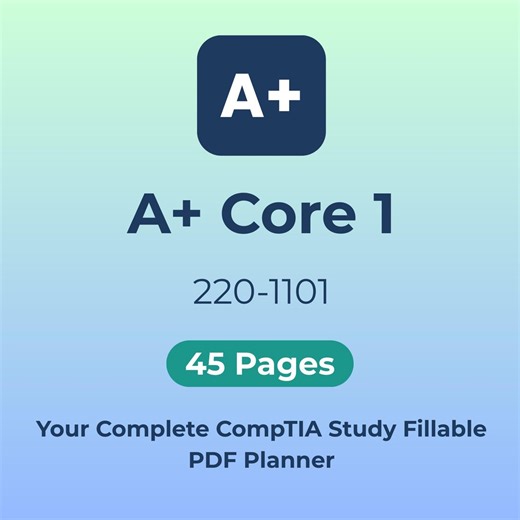 Comptia A+ Core 1 Certification Planner Exam Prep Study Guide Instant Digital Download Hardware Networking Mobile Devices - Etsy Australia