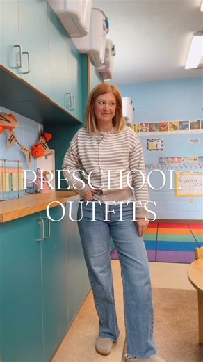 Bestie Dressed on Instagram: "Comment ABC for the direct links to what I wear to say “wash your hands” “keep your hands to yourself” and “way to go!” over and over again 😂🤪. I didn’t choose the preschool life; the preschool life chose me. . . . #preschoolfun #preschoolteachers #preschoolteacherlife #teacheroutfit #teacheroutfits #momoffour #size4 #casualoutfitideas"