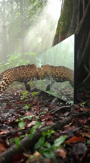 Jaguar Roars at the Mirror 🐆