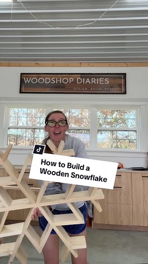 It’s finally time to bring out the winter projects! 🙌 I built this wooden snowflake 8 years ago (you may have seen it copied by a million people since 🙄, but mine was the original from way back in 2015) and it’s still one of my favorite holiday projects! If you’d like the plans to build your own grab them on woodshopdiaries.com or head to the link in my profile and click shop! #snowflakeshelf #holidaydiy #woodworkingproject #woodensnowflake