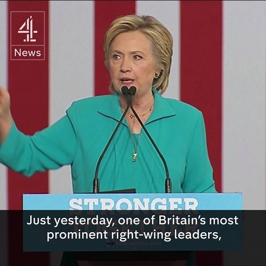 319K views · 1.7K shares | Hillary Clinton has slammed Donald J. Trump for standing side-by side with one of “Britain’s most prominent right-wing leaders”, Nigel Farage. The former UKIP leader appeared at a rally with Trump in Mississippi yesterday. | Channel 4 News | Facebook