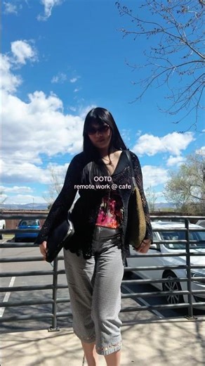 Remote work ootd at a cafe today | marketing intern casual work dress code summer spring outfit