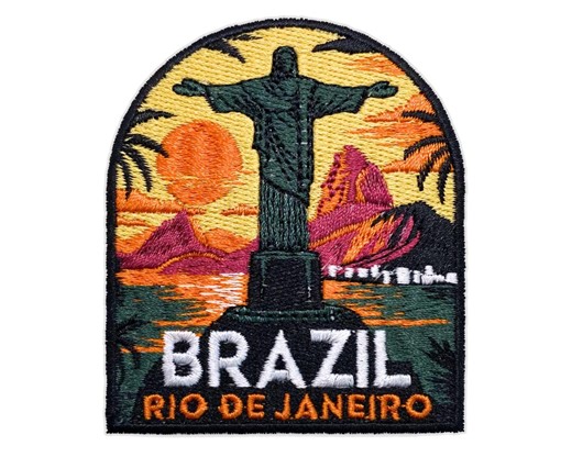 Brazil Patch | Rio de Janeiro Souvenir Embroidered Patch | 3.15 x 2.75 inches