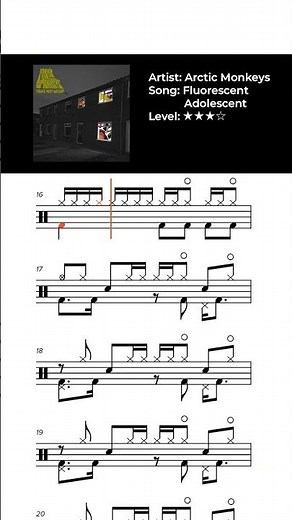 Arctic Monkeys - Fluorescent Adolescent Drum Score #drumtranscription #drumscore #arcticmonkeys
