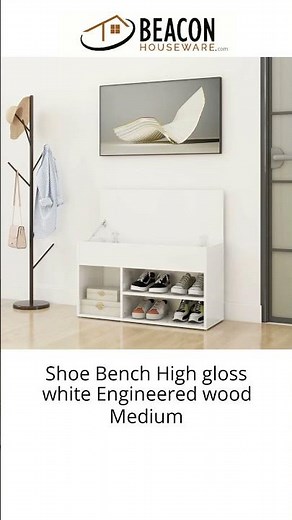 Shoe Bench High gloss white Engineered wood Medium