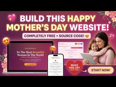 😍 How to Build Mother's Day Website!🤱❤ FREE Source Code! HTML + CSS + JavaScript | Happy Mothers Day