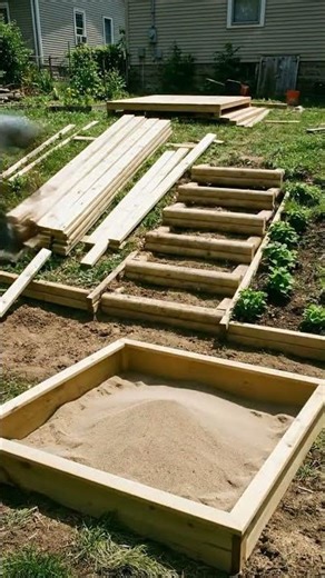 Wow! Absolutely stunning Sloped Backyard Slide Build! 😱👏 #landscaping #shorts