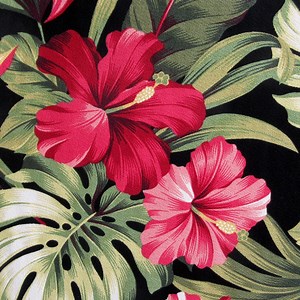 BARKCLOTH Fabric, Pua Hibiscus on Black, Large Scale Hawaii Tropical Floral, by the Yard - Etsy