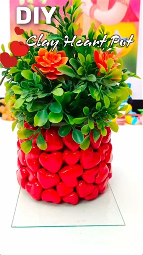 Clay Heart Pot ❤️ | DIY Clay Art #clayart #diy #shorts