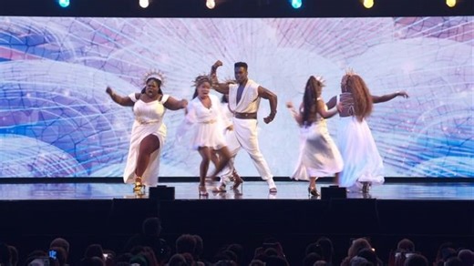 Disney on Broadway on Instagram: "Bless my soul @disneyonbroadway electrified the crowd at the #D23 Disney Entertainment Showcase to celebrate HERCULES opening in London's West End in summer 2025. ⚡️Follow @herculesonstage to be the first to hear about upcoming news, casting, and ticket info."