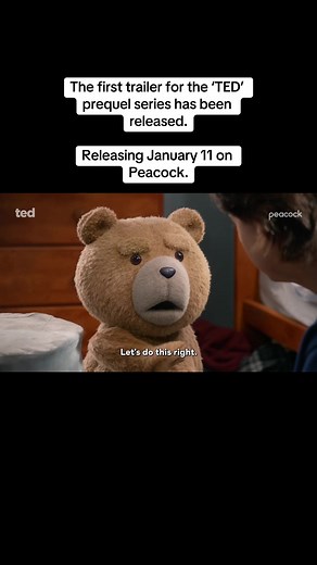 The first trailer for the ‘TED’ prequel series has been released. Releasing January 11 on Peacock. #ted #tedpeacock #tedmovie #ted2movie #tedmoviescene #sethmcfarlane #sethmcfarlanevoices #fyp #peacocktv