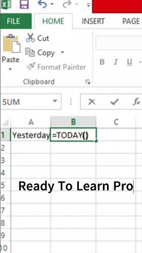 Excel Shortcut: How to Quickly Insert Yesterday’s Date!