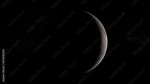 Full moon to new moon. Lunar phases transition.High resolution 4k time lapse video showing the phases of the moon. 3D natural satellite with starry space background