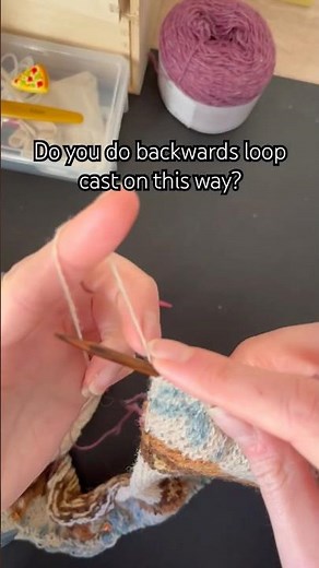 Two ways of doing backwards loop cast on #knitting
