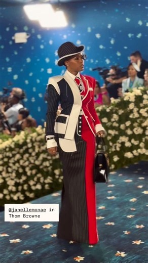 Janelle Monáe during the 2025 Met Gala. #janellemonae