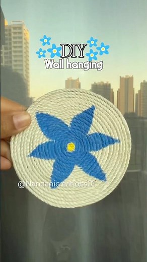 Create a beautiful DIY wall hanging using macrame cord and paint! 💙⚡️🦋✨#youtubeshorts #diy#viral