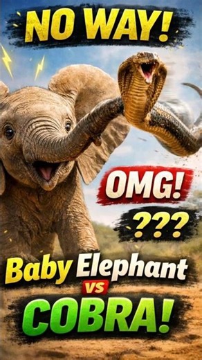 Baby Elephant vs Cobra — This Move Was NOT in the Manual 😳🐘🐍