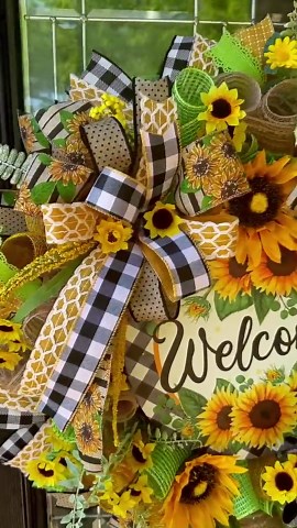 Buffalo Plaid Sunflower Wreath: Rustic Farmhouse Summer Door Decor - Etsy