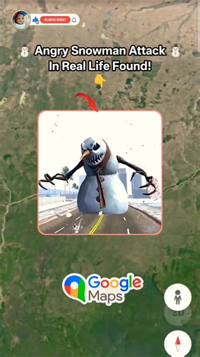 Angry Snowman Christmas Found On Google Maps and Earth #shorts #earth #maps