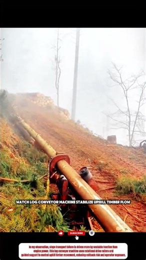 Watch Log Conveyor Machine Stabilize Uphill Timber Flow