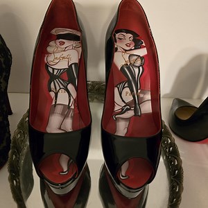 Christian Louboutin Black Peep Toe Heels