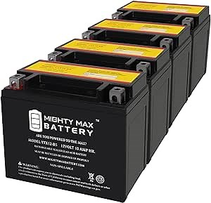 Mighty Max Battery YTX12-BS 12V 10Ah Replacement Battery compatible with Suzuki V-Strom DR650, SV650, VL800 TL - 4 Pack