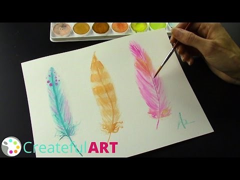 How To Paint Feathers - with watercolors