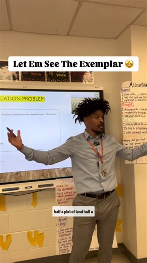 Young Black Scholar on Instagram: "Teaching Tip 💡 Let Em See The Exemplar 🤩 After students have had 5 minutes to work on the Application Problem, show them an exemplar slide. Take a couple minutes to explain your thinking or do a quick flash of a students model and have a student explain. The exemplar slide should have the following…. - The word problem annotated - Labeled drawing/ model - Equation - Solution with explanation in complete sentences The more our students see the expectation the 