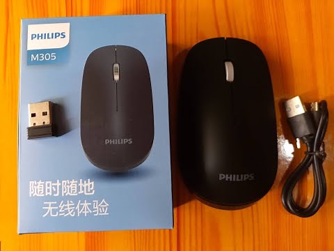 PHILIPS M305 Wireless Mouse Unboxing and testing