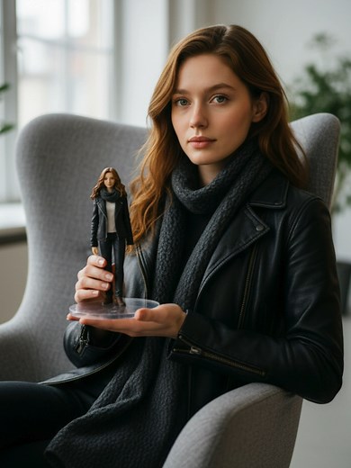 Google Gemini tutorial! 1- Open Google Gemini 2- Upload your photo 3- Copy and paste the Gemini prompt Prompt: Generate a hyper-realistic, ultra-HD vertical photo (9:16 aspect ratio) using my uploaded photo as the reference. Show me sitting casually on a modern chair, holding a 1/7 scale figurine in my hand while naturally looking at the camera. The figurine is a miniature version of me, precisely matching my facial features, hairstyle, expression, and clothing from the reference photo. The outf