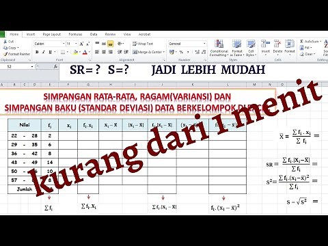 MENGHITUNG SIMPANGAN RATA-RATA, RAGAM DAN SIMPANGAN BAKU DATA KELOMPOK DI EXCEL