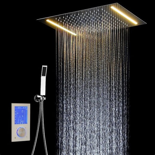 14"x20" White LED Shower System with LCD Touch Screen