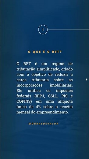 RET - REGIME ESPECIAL DE TRIBUTAÇÃO